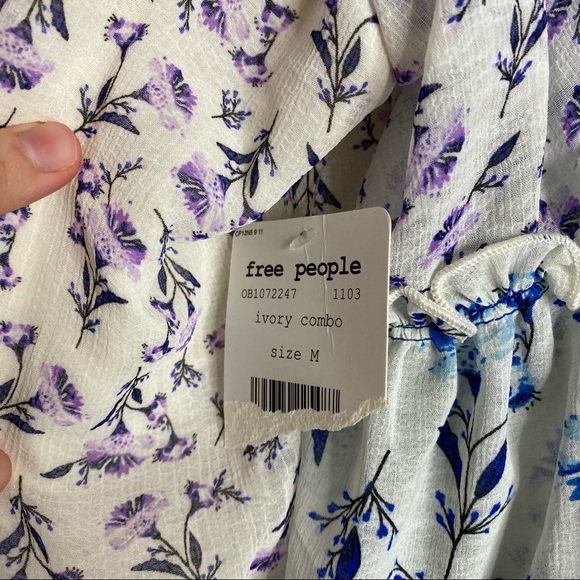 Free People Rose Valley Off the Shoulder Blouse M - Picture 8 of 13